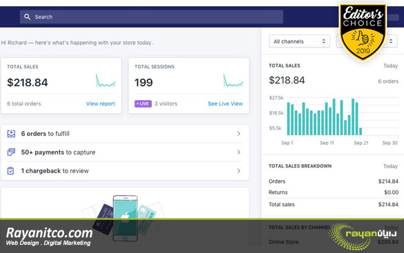 ویژگی های وب سایت فروشگاهی Shopify 